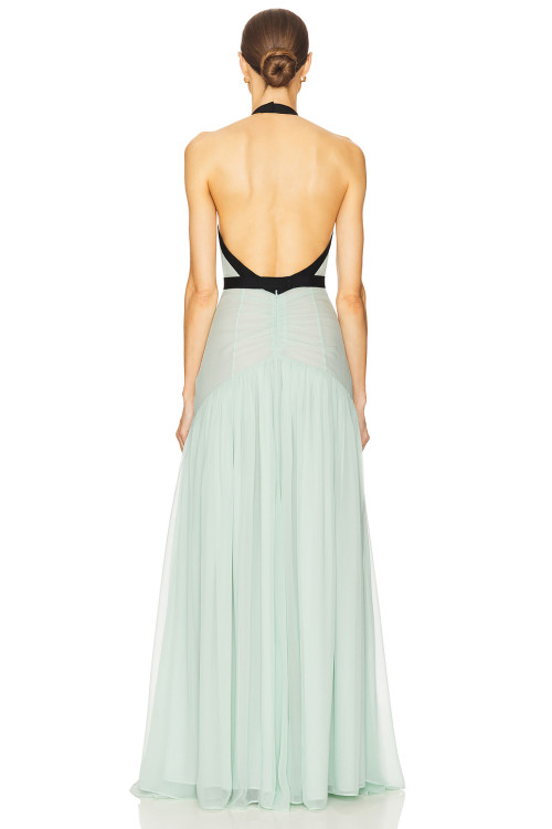 2025 New Design High quality Woman's Halter Deep V neckline Backless Sleeveless Woman's Long Dress