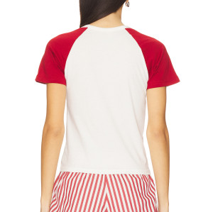 2025 New Design Baseball style T-shirt Bodycon Mini length Round neckline Woman's Top