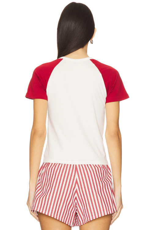 2025 New Design Baseball style T-shirt Bodycon Mini length Round neckline Woman's Top