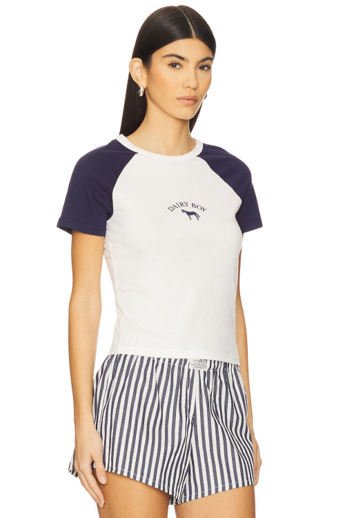 2025 New Design Baseball style T-shirt Bodycon Mini length Round neckline Woman's Top