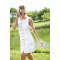 Casual Elegant Square neckline Sleeveless Button front Belt back Trims Ladies Mini Dress