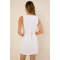 Casual Elegant Square neckline Sleeveless Button front Belt back Trims Ladies Mini Dress