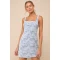 Fashion  Elegant Square Neckline Sleeveless Backless Floral Embroidered Casual Dress