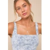 Fashion  Elegant Square Neckline Sleeveless Backless Floral Embroidered Casual Dress