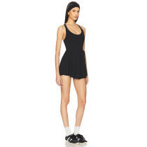 Mid Weight Jersey Fabric Cross Back Design Figure Flattering Slimming Black Halter Style Pleated Dress