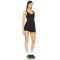 Mid Weight Jersey Fabric Cross Back Design Figure Flattering Slimming Black Halter Style Pleated Dress