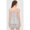 Mini length Stripe and Floral print Camisoel Square neckline Tiered ruffle hem Woman's Dress