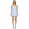 2025 Hot Sale Summer Elegant Light Blue V Neck Sleeveless Flounce Women Mini Dress