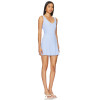 2025 Hot Sale Summer Elegant Light Blue V Neck Sleeveless Flounce Women Mini Dress