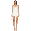 Sexy White Halter Neck Tie Back Dress Lace Paneling Ruffled Hem Mini Dress