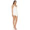 Sexy White Halter Neck Tie Back Dress Lace Paneling Ruffled Hem Mini Dress
