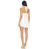 Sexy White Halter Neck Tie Back Dress Lace Paneling Ruffled Hem Mini Dress