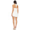 Sexy White Halter Neck Tie Back Dress Lace Paneling Ruffled Hem Mini Dress