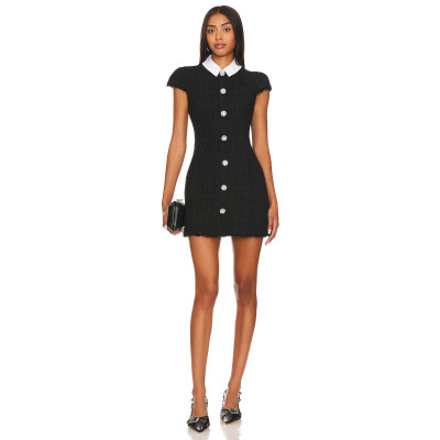 2025 Hot Sale Elegant Fashionable New Brand Indigo Polo Collar Mini Women Dress