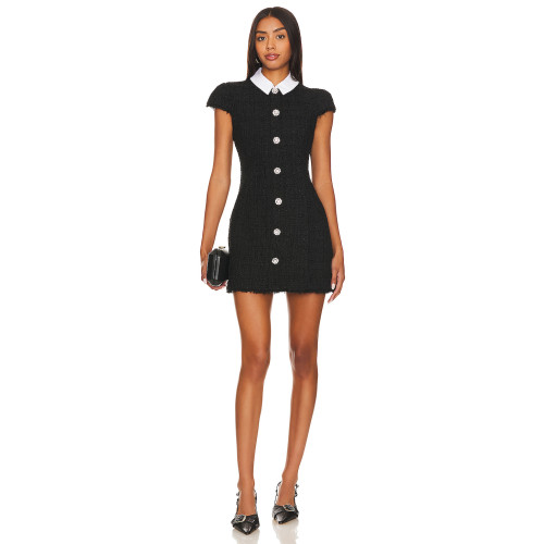 2025 Hot Sale Elegant Fashionable New Brand Indigo Polo Collar Mini Women Dress