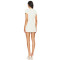 Fashionable Elegant White Tweed Round Neck Short Sleeve Buttoned Figure Hugging Mini Dress
