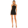 Hot Sale Sexy Black Cross Halter Neckline Backless Figure Hugging Spaghetti Strap Mini Dress