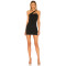 Hot Sale Sexy Black Cross Halter Neckline Backless Figure Hugging Spaghetti Strap Mini Dress