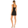 Hot Sale Sexy Black Cross Halter Neckline Backless Figure Hugging Spaghetti Strap Mini Dress