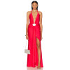 Woman's High Side slit quality Sexy Halter Deep neck Backless Sleeveless Long Dress