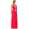 Woman's High Side slit quality Sexy Halter Deep neck Backless Sleeveless Long Dress