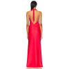 Woman's High Side slit quality Sexy Halter Deep neck Backless Sleeveless Long Dress