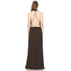 Fashionable High quality Hot sale Woman's Sleeveless Backless Halter Deep neck Backelss Maxi Dress