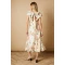 Elegant V-Neck Short Sleeve Cut Out Slim Tight Waist Floral Print Casual Dress
