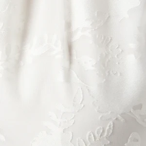 Elegant High Neckline Puff Sleeve Ruffle Tight Waist Solid Color Floral Embroidered Dress