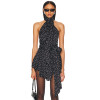 Hot Sale 2025 New Design Asymmetric Hem Halter neck Sleeveless Backless Woman's Mini Dress