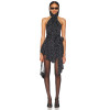 Hot Sale 2025 New Design Asymmetric Hem Halter neck Sleeveless Backless Woman's Mini Dress