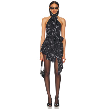 Hot Sale 2025 New Design Asymmetric Hem Halter neck Sleeveless Backless Woman's Mini Dress