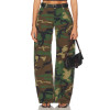 Classical High quality High waist Camo Chic Wide Leg Jeans Comfort Woman's Pants