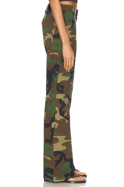Classical High quality High waist Camo Chic Wide Leg Jeans Comfort Woman's Pants