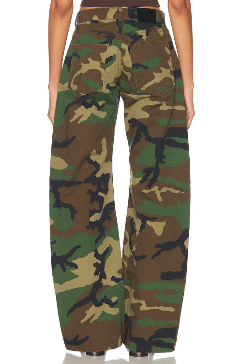 Classical High quality High waist Camo Chic Wide Leg Jeans Comfort Woman's Pants