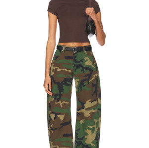 Classical High quality High waist Camo Chic Wide Leg Jeans Comfort Woman's Pants