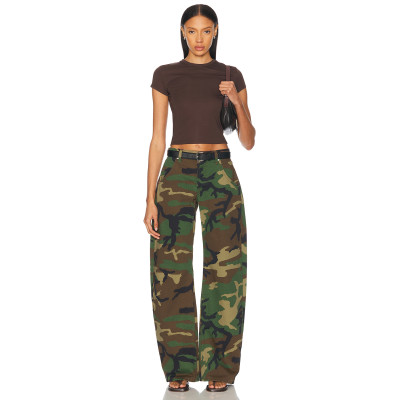 Classical High quality High waist Camo Chic Wide Leg Jeans Comfort Woman's Pants