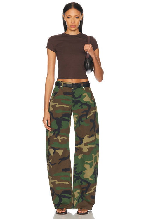 Classical High quality High waist Camo Chic Wide Leg Jeans Comfort Woman's Pants