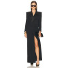 2025 New Design High quality Blazer style Side slit V neck Woman's Long Blazer Dress