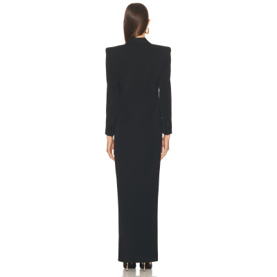 2025 New Design High quality Blazer style Side slit V neck Woman's Long Blazer Dress