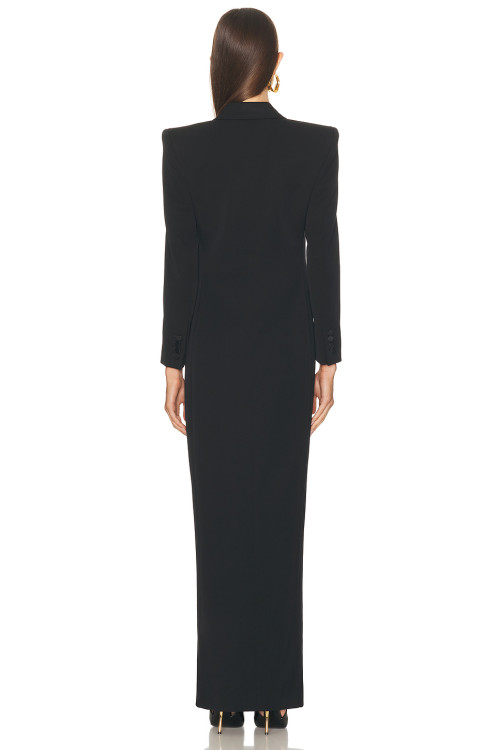 2025 New Design High quality Blazer style Side slit V neck Woman's Long Blazer Dress