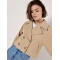 Simple  Double-Breasted Long Sleeve Solid Color Notched Lapels and Cropped Length Coat