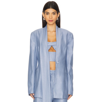 2025 New Design Fashionable V neck Slim High quality Elegant Light Customized Shiny Blazer