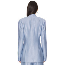 2025 New Design Fashionable V neck Slim High quality Elegant Light Customized Shiny Blazer