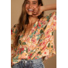 Fashionable Casual Short Sleeve Floral Print Button-Up Lulus Island Style T-shirt