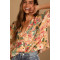 Fashionable Casual Short Sleeve Floral Print Button-Up Lulus Island Style T-shirt