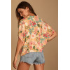 Fashionable Casual Short Sleeve Floral Print Button-Up Lulus Island Style T-shirt