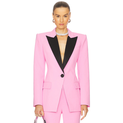 New Design Fashionable Ladies V neck Lightweight Shoulder pads High quality Blazer