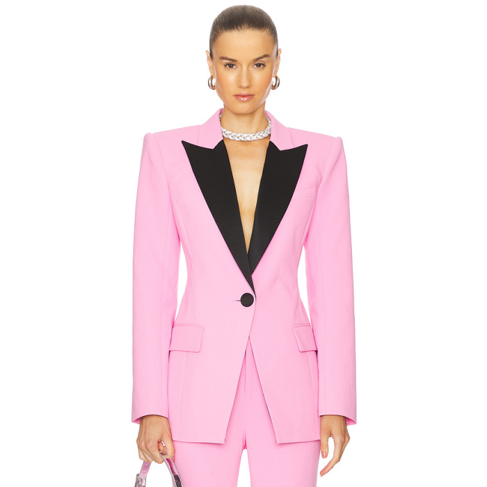 New Design Fashionable Ladies V neck Lightweight Shoulder pads High quality Blazer