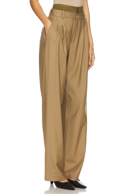 Effortless Elegant Wide Leg Belt Trims Double belts High quality Srtaight leg Woman's Leg